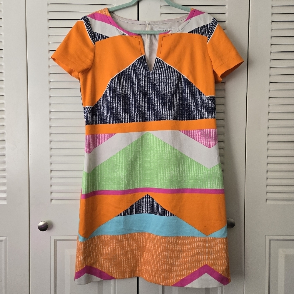 Trina Turk Size 10 Lincoln Road Museum Geometric Print Sheath Dress  Modern - Picture 2 of 9
